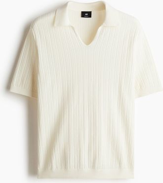 H&M Poloshirt aus Pima-Baumwolle in Regular Fit - White