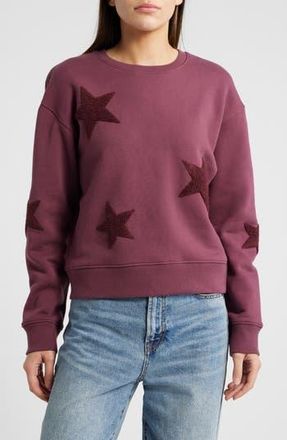 Rails Sonia Star Appliqu&eacute; Cotton Sweatshirt in Burgundy at Nordstrom Rack, Size Small