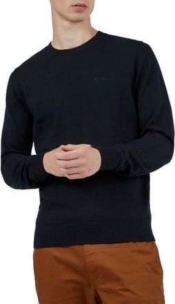 Ben Sherman Regular Fit Merino Wool Blend Sweater in Black at Nordstrom, Size X-Large