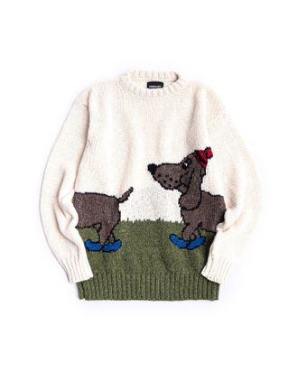 Howlin Bassotto Jacquard Mohair-Wool Crewneck Sweater