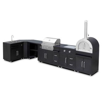 Oviala Cocina en &aacute;ngulo con 6 elementos, incluyendo 3 m&oacute;dulos de cocci&oacute;n