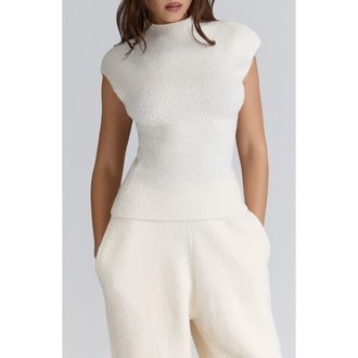 House of CB Caia Fluffy Knit Top in Ivory at Nordstrom, Size X-Small