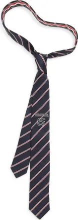 Thom Browne Jacquard Browne 65 Stripe Silk Tie in Navy at Nordstrom