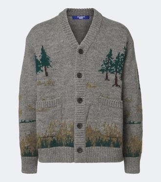 Junya Watanabe C&aacute;rdigan de lana en jacquard e intarsia