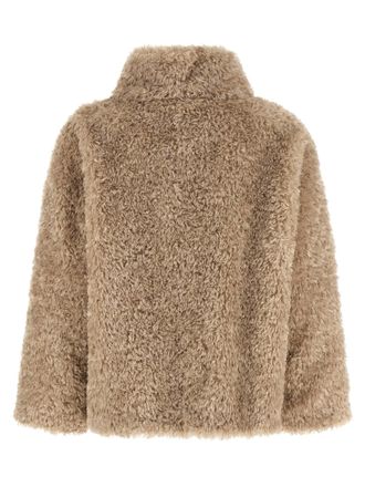 Herno Curled Shearling Effect Coat - Beige