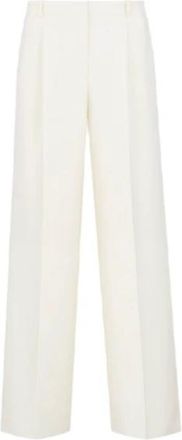 Dior Flared broek - Dames - Wijde Broeken - Beige - XS - Wol - Broeken