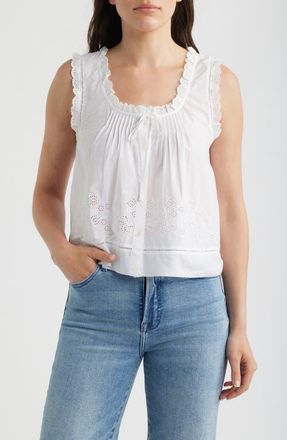 Madewell The Embroidered Leah Top in White at Nordstrom, Size Xx-Large