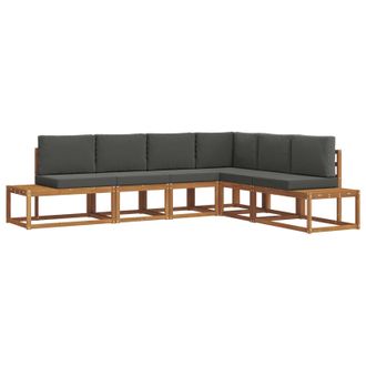 vidaXL Conjunto De Sof&aacute;s De Exterior 6 Pieza Natural Y Antracita Vidaxl
