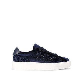 Kurt Geiger Mens Leather Albion Retro Sneakers - Navy - Size UK 8