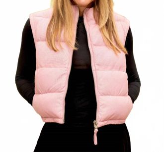 Mauritius Ellice Leather Puffer Vest In Light Pink
