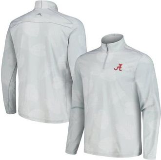 Tommy Bahama Mens Tommy Bahama Gray Alabama Crimson Tide Delray Frond IslandZone Half-Zip Jacket at Nordstrom, Size Xx-Large