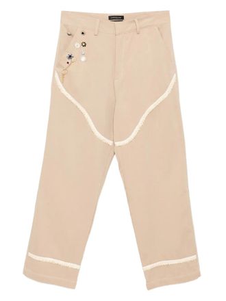 Juntae Kim corset-trimmed chinos - men - Polyester/Cotton/Cotton - L - Neutrals