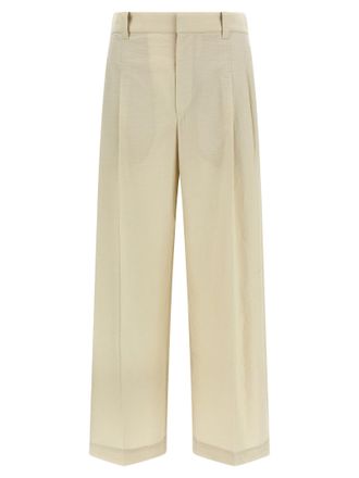 Brunello Cucinelli White Cotton Dress Womens Pants