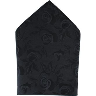 Ascentix Rose Print Tone on Tone Pocket Square in Black at Nordstrom