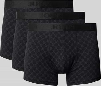 Joop Boxershorts mit elastischem Label-Bund im 3er-Pack in Metallic Black, Größe M