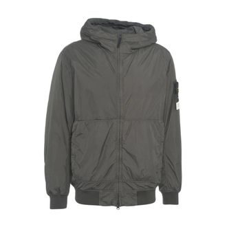 Stone Island Light Jackets, male, Gray, Size: XL Modern Lightweight Hoodie Jacket Grigio