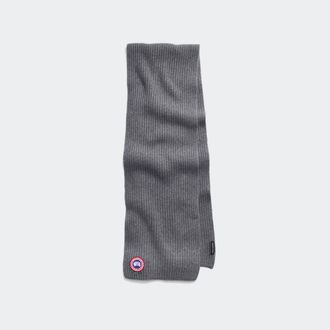 Canada Goose Cashmere Blend Rib Scarf (Men, Coastal Grey Heather, ONESIZE)
