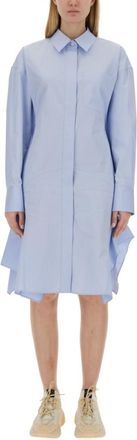 Stella McCartney Blue Shirt Collar Knee Length Dress