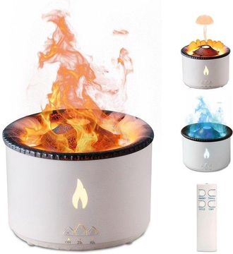 OEM Difusor De Aromaterapia Con Efecto De Llama Volc&aacute;nica De 300 Ml - 2 Modos De Vaporizaci&oacute;n, Control Remoto, Dise&ntilde;o