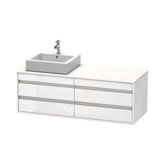 Duravit Mueble Bajo Encimera Duravit Ketho 6657, 4 Cajones, 1400mm, Para 2 Lavabos De Sobremesa, A Ambos Lados, Color (frente/cuerpo): Decoraci&oacute;n Pino Plata -
