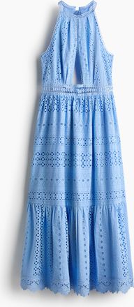 H&M Popelinekleid mit Broderie Anglaise - Blue