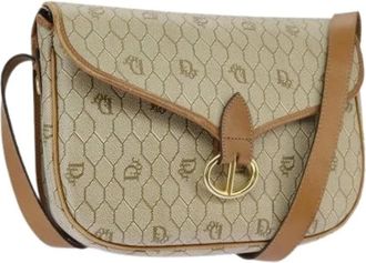 Dior Pre-owned Cross Body Bags, female, Beige, Size: ONE SIZE Pre-owned Canvas Cross Body Bag