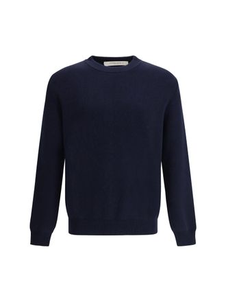 Golden Goose Logo-Embroidered Cotton Sweater - Navy