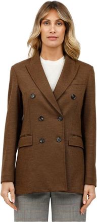 Circolo 1901 Double-breasted Jersey Jacket - Dames - Blazers - Bruin - L - Jassen