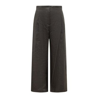 Max Mara Wide Trousers, female, Black, Size: 2XS Long Trousers