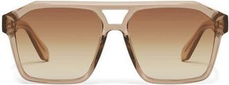 Quay Soundcheck 57mm Gradient Aviator Sunglasses in Sand/sepia at Nordstrom