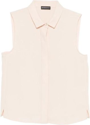 Emporio Armani Mouwloze Top van Technische Gabardine - Dames - Overhemden - Roze - XS - Overhemden