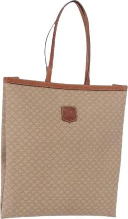 Celine Pre-owned Vintage Macadam Canvas Tote - Dames - Vintage Shopper - Bruin - ONE Size - Leer - Vintage