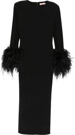 Twentyfourhaitch Midi Jurk - Dames - Casual kleedjes - Zwart - M - Kleedjes
