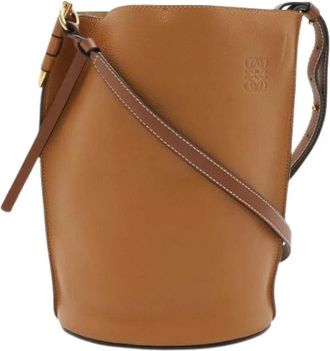 Loewe Pre-owned Anagram Gate Bucket Leather Bag - Pre-owned - Mujer - Marr&oacute;n - ONE SIZE