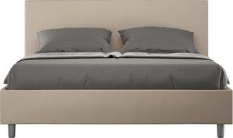 Itamoby Cama Matrimonio Contenedor 160x190 Moderno Polipiel Adele M Color: Beige - Versi&oacute;n: Con Caja De Almacenaje