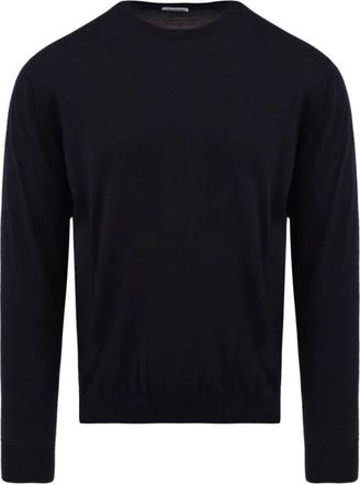 Malo Rondgebreide trui - Heren - Ronde hals truien - Blauw - M - Wol - Truien & Vesten