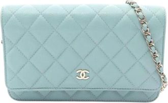 Chanel Pre-owned Vintage Crossbody Bag - Dames - Vintage Schoudertas - Blauw - ONE Size - Leer - Vintage
