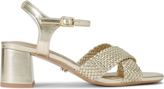 Carvela Womens Krypton Weave Block Sandals - Gold - Size UK 7