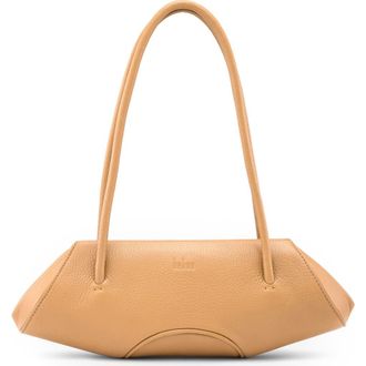 Behno Mini Elizabeth Baguette Pebble Leather Shoulder Bag in Peach at Nordstrom