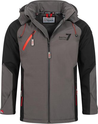 Arctic Seven Softshell Jas voor heren - Donkergrijs-Zwart