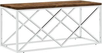 vidaXL Vidaxl - Mesa de centro acero inoxidable y madera maciza reciclada