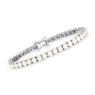 Ross-Simons 4mm Cultured Pearl Tennis Bracelet in Sterling Silver