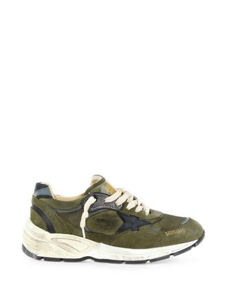 Golden Goose Olive Green Suede Mesh Distressed Sneakers