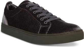 Steve Madden Mens Yali Velvet Low Top Sneakers