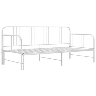 Berkfield Home Pull-out Sofa Bed Frame White Metal 90x200 cm