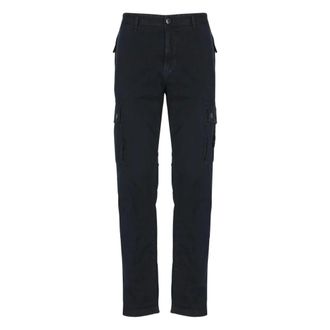 Stone Island Broeken, Heren, Blauw, W33, Katoen, Slim-fit Cargobroek