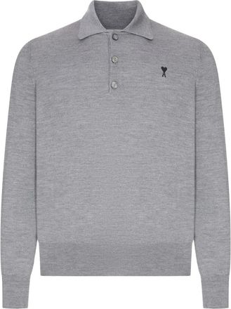 Ami Tops, Heren, Grijs, M, Wol, De Coeur Polo