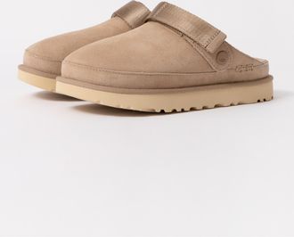 UGG Womens Suede Clogs with Strap in Beige - Tan - Size UK 7