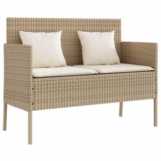 vidaXL Vidaxl Panca Da Giardino Con Cuscini Beige In Polyrattan