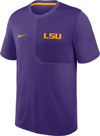 Nike LSU Sideline Coach Nike Mens Dri-FIT College Top in Purple | 03B208DCLSN-GQK